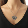 Pingente feminino coração com detalhes laterais Grande em aço - Image 2