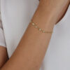 Pulseira Corações com Zircônias Brancas - Banhada a Ouro 18k