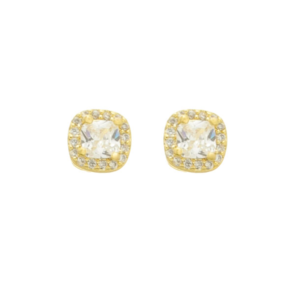 Conjunto Dourado com Zircônias Cushion - Banhada a Ouro 18k - Image 4