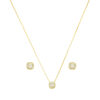 Conjunto Dourado com Zircônias Cushion - Banhada a Ouro 18k