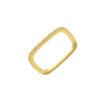 Anel Quadrado Cravejado - Banhado a Ouro 18k