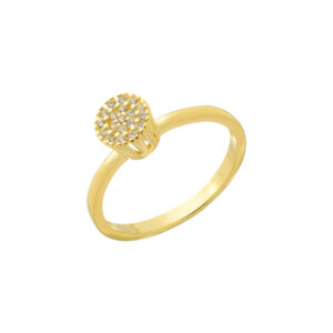 Anel Solitário Chuveirinho – Banhado a Ouro 18k