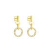 Brinco Argola Geométrica com Zircônias - Banhado a Ouro 18k