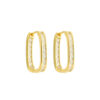 Brinco Argola Retangular Cravejada - Banhada a Ouro 18k