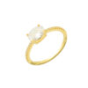 Anel Solitário Elegance Dourado com Zircônia Oval