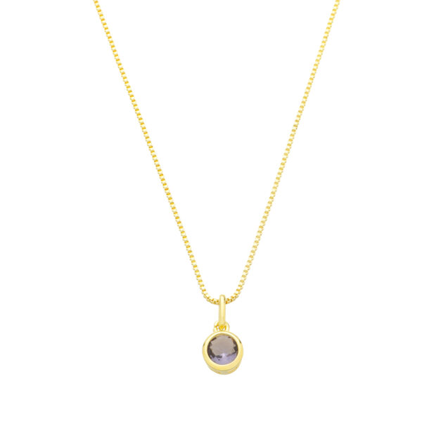 Conjunto Clássico com Pedra Roxa - Banhada a Ouro 18k - Image 4
