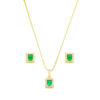 Conjunto Esmeralda - Banhado a Ouro 18k