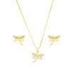 Conjunto Libélula - Banhado a Ouro 18k