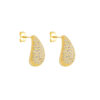 Brinco Gota Cravejado - Banhado a Ouro 18k