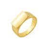 Anel Retangular Liso - Banhado a Ouro 18k