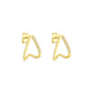 Brinco Triangulo Curvado Zircônias Brancas Banhado em Ouro 18K